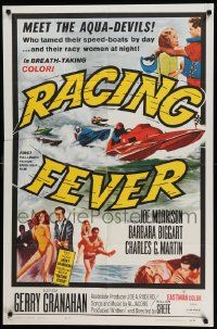3z714 RACING FEVER 1sh '64 aqua devils who tamed speed-boats by day & racy women at night!