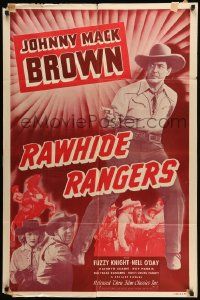 3z722 RAWHIDE RANGERS 1sh R48 Texas Rangers, cool western cowboy Johnny Mack Brown!