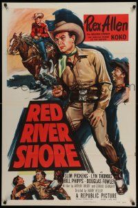 3z727 RED RIVER SHORE 1sh '53 cool full-length artwork of cowboy Rex Allen pointing gun!