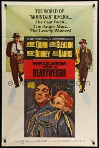 3z733 REQUIEM FOR A HEAVYWEIGHT 1sh '62 Anthony Quinn, Jackie Gleason, Mickey Rooney, boxing!