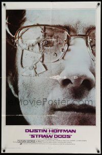 3z840 STRAW DOGS int'l 1sh '72 directed by Sam Peckinpah, c/u of Dustin Hoffman w/broken glasses