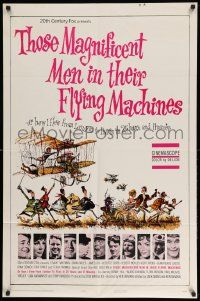3z889 THOSE MAGNIFICENT MEN IN THEIR FLYING MACHINES 1sh '65 great Searle art of early airplane!