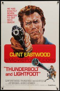 3z897 THUNDERBOLT & LIGHTFOOT int'l 1sh '74 art of Clint Eastwood with HUGE gun by Arnaldo Putzu!