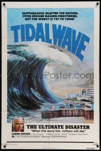 3z902 TIDAL WAVE 1sh '75 artwork of the ultimate disaster in Tokyo by John Solie!