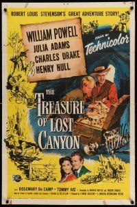 3z916 TREASURE OF LOST CANYON 1sh '52 William Powell in Robert Louis Stevenson western adventure!