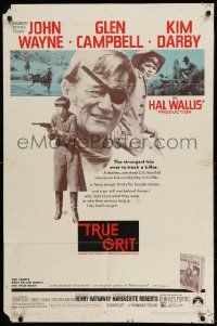 3z922 TRUE GRIT 1sh '69 John Wayne as Rooster Cogburn, Kim Darby, Glen Campbell