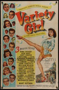 3z943 VARIETY GIRL style A 1sh '47 36 Paramount stars including Ladd, Stanwyck, Lancaster & Lamour!