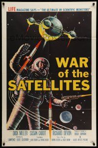 3z959 WAR OF THE SATELLITES 1sh '58 the ultimate in scientific monsters, cool astronaut art!
