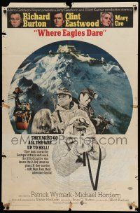3z968 WHERE EAGLES DARE int'l 1sh '68 Clint Eastwood, Richard Burton, completely different image!