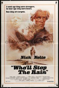 3z974 WHO'LL STOP THE RAIN 1sh '78 artwork of Nick Nolte & Tuesday Weld by Tom Jung!