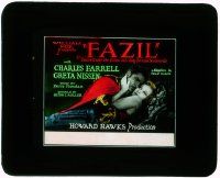 4a077 FAZIL glass slide '28 Greta Nissen loves Arab Prince Charles Farrell, Howard Hawks directed!