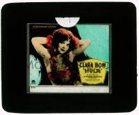4a112 HULA glass slide '27 great close image of Hawaiian Clara Bow wearing lei & skimpy outfit!
