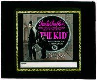 4a125 KID glass slide '21 fantastic image of Charlie Chaplin holding Jackie Coogan's hand!