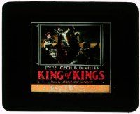 4a126 KING OF KINGS glass slide '27 Cecil B. DeMille epic, Romans & Christians by cross!