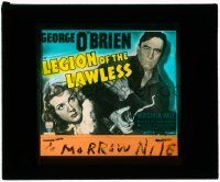 4a133 LEGION OF THE LAWLESS style A glass slide '40 George O'Brien with smoking gun & Virginia Vale!