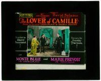 4a138 LOVER OF CAMILLE glass slide '24 Monte Blue & Marie Prevost, from Sacha Guitry's play!