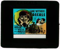 4a171 RASCALS glass slide '38 great montage of gypsy girl Jane Withers & Rochelle Hudson!