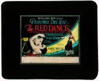 4a172 RED DANCE glass slide '28 Dolores Del Rio & Charles Farrell in love triangle, Raoul Walsh!