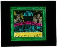 4a174 RHYTHM OF THE SADDLE glass slide '38 great images of cowboys Gene Autry & Smiley Burnette!