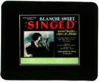 4a191 SINGED glass slide '27 dance hall girl Blanche Sweet becomes rich but is rejected by society