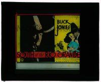 4a201 SOUTH OF THE RIO GRANDE style A glass slide '32 cool close up of Buck Jones + romancing woman!