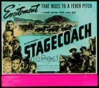 4a204 STAGECOACH glass slide '39 John Wayne & rest of cast, excitement that rises to fever pitch!