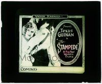 4a206 STAMPEDE glass slide '21 great close up of Texas Guinan, Queen of the Nightclubs, by horse!
