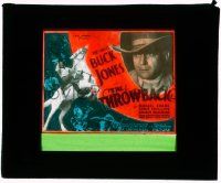 4a219 THROWBACK glass slide '35 many cowboy western images of The Great Buck Jones!