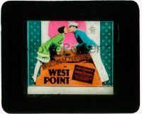 4a237 WEST POINT glass slide '28 great image of William Haines & Joan Crawford about to kiss!