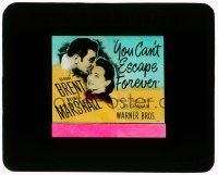 4a246 YOU CAN'T ESCAPE FOREVER glass slide '42 romantic close up of George Brent & Brenda Marshall