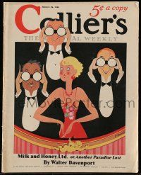 4a254 COLLIER'S magazine January 25, 1936 great at-the-opera cover art by George De Zayas!
