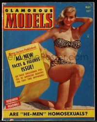 4a265 GLAMOROUS MODELS magazine May 1954 Swedish Anita Ekberg in bikini, are he-men homosexuals!
