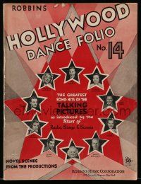 4a267 HOLLYWOOD DANCE FOLIO #14 magazine '34 the greatest song hits of the talking pictures!