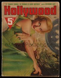 4a390 HOLLYWOOD magazine June 1938 wonderful portrait of sexy Carole Lombard with cigarette!