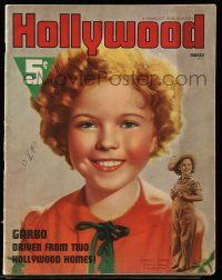 4a389 HOLLYWOOD magazine March 1938 great smiling portrait of cute Shirley Temple!
