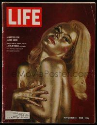 4a334 LIFE MAGAZINE magazine November 6, 1964 Bond's sexy naked Shirley Eaton covered in gold!