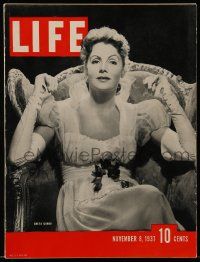 4a313 LIFE MAGAZINE magazine November 8, 1937 Greta Grabo in Conquest by Clarence Sinclair Bull!