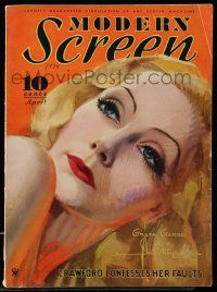 4a394 MODERN SCREEN magazine April 1934 incredible artwork of Greta Garbo by Rolf Armstrong!