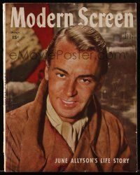 4a405 MODERN SCREEN magazine March 1945 great portrait of Alan Ladd starring in Salty O'Rourke!