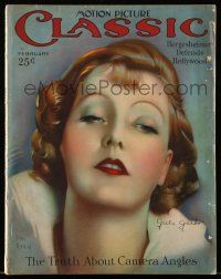4a280 MOTION PICTURE CLASSIC magazine February 1927 wonderful art of sexy Greta Garbo by Don Reed!