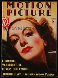 4a412 MOTION PICTURE magazine March 1935 wonderful art of sexy Joan Crawford by Morr Kusnet!