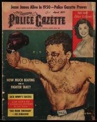 4a283 NATIONAL POLICE GAZETTE magazine April 1950 how much beating can boxer Jake La Motta take!