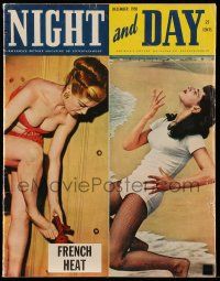 4a284 NIGHT & DAY magazine December 1950 two sexy French starlets by Andre De Dienes!