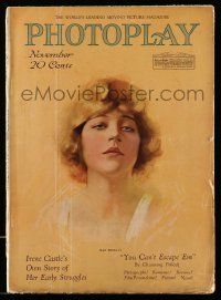 4a355 PHOTOPLAY magazine November 1917 great cover artwork of pretty Mae Murray!