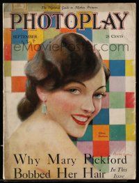 4a372 PHOTOPLAY magazine September 1928 art of sexy Gloria Swanson by Charles Sheldon!