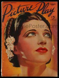 4a430 PICTURE PLAY magazine February 1937 great art of beautiful Kay Francis by Corinne Malvern!