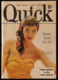 4a291 QUICK 4x6 magazine June 1, 1953 sexy beach styles for the upcoming summer season!