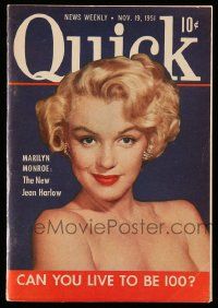 4a290 QUICK 4x6 magazine November 19, 1951 sexy Marilyn Monroe is The New Jean Harlow!
