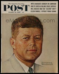 4a293 SATURDAY EVENING POST magazine October 29, 1960 art of John F. Kennedy by Norman Rockwell!
