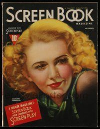 4a296 SCREEN BOOK magazine October 1937 wonderful artwork portrait of sexy Barbara Stanwyck!